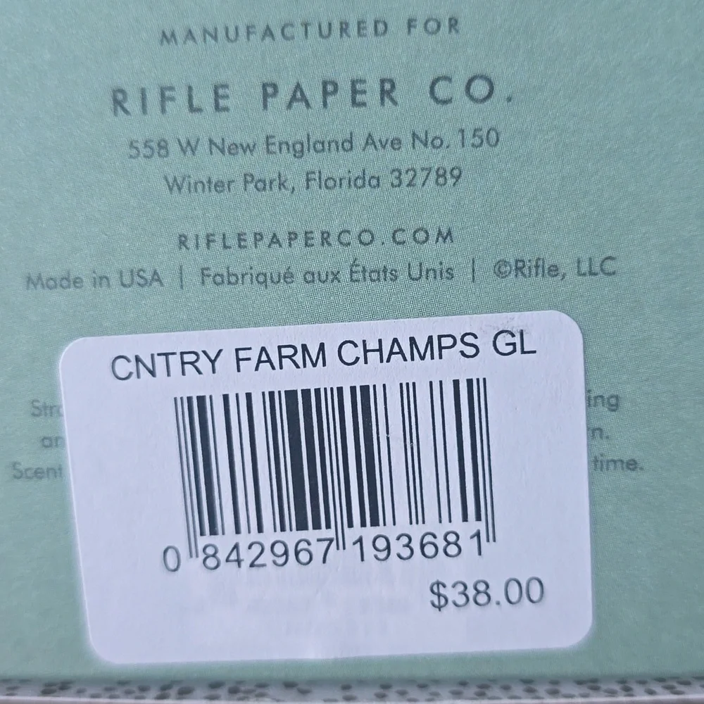❤️BUY 5 GET 3 FREE  Champ De France Candle, Size 9.5 oz, Retail Price $38.00 USD
